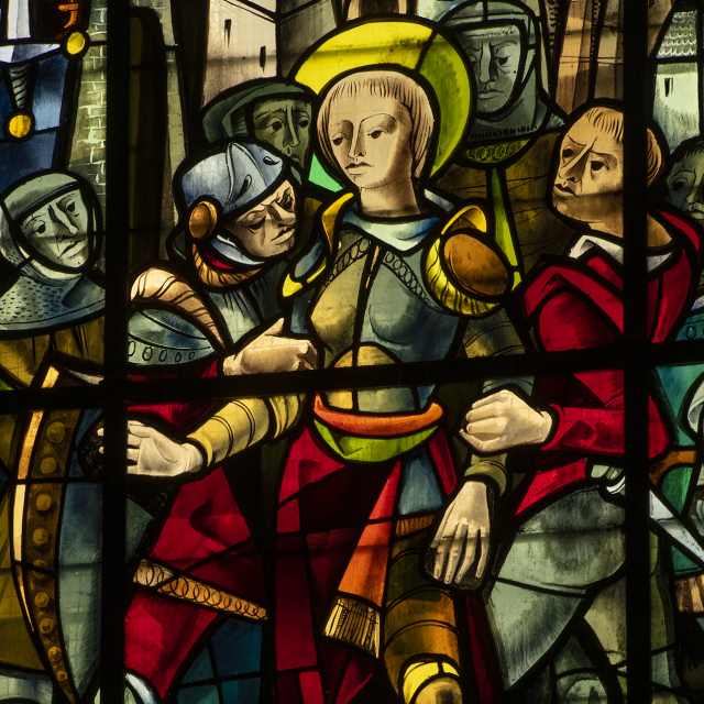 Joan of Arc stained glass windows Notre-Dame de Rouen Cathedral