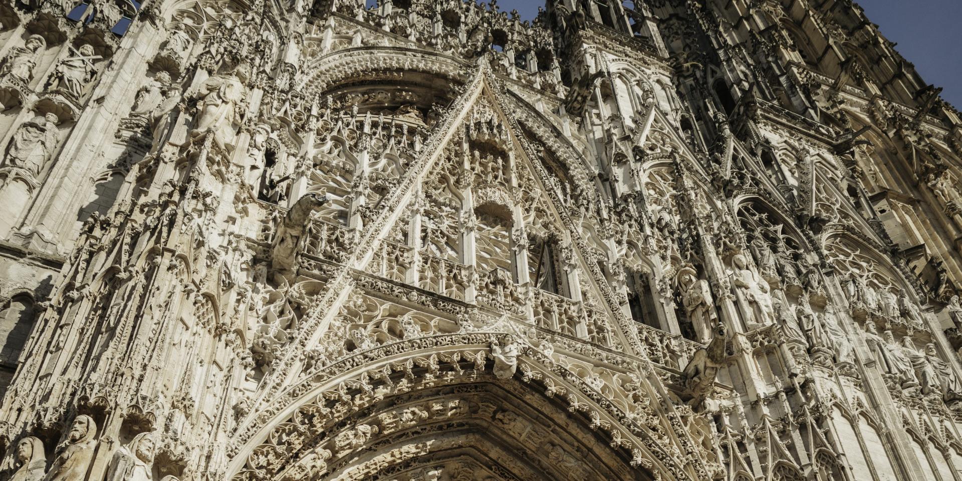 Kathedraal van Rouen Normandië Kantsteenplein stadscentrum Erfgoed Geschiedenis Monument Gotisch panorama