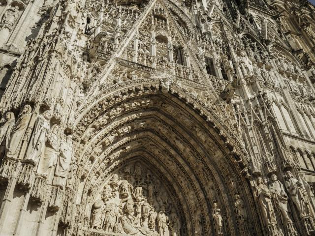 Kathedraal van Rouen Normandië Kantsteenplein stadscentrum Erfgoed Geschiedenis Monument Gotisch panorama