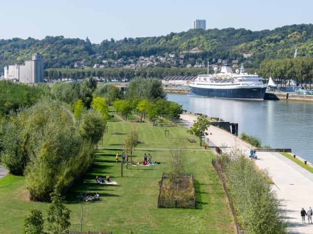 quai, rouen, seine, nature, industrie, port, hangars, bateau
